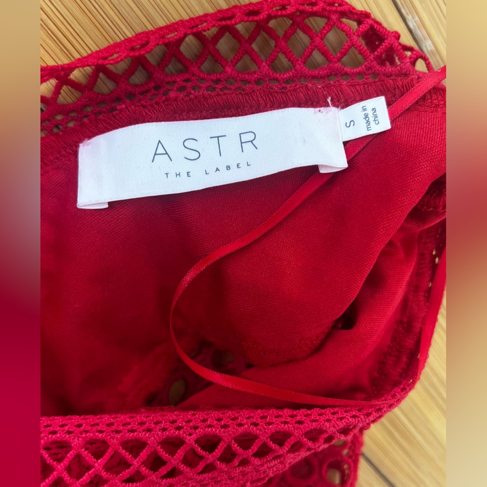 Astr The Label Mesh Body-Con Red Dress women’s size S - Picture 6 of 11